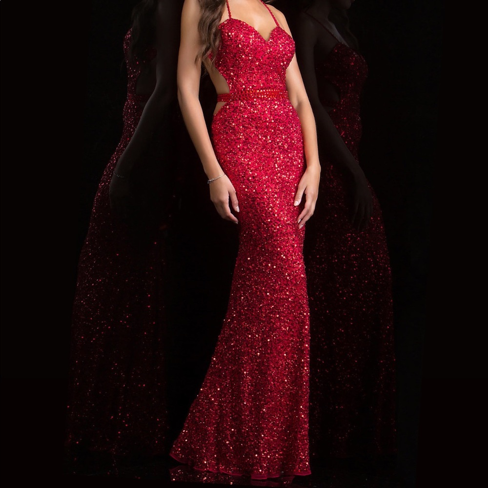 Sequin Red Scala Prom Dress